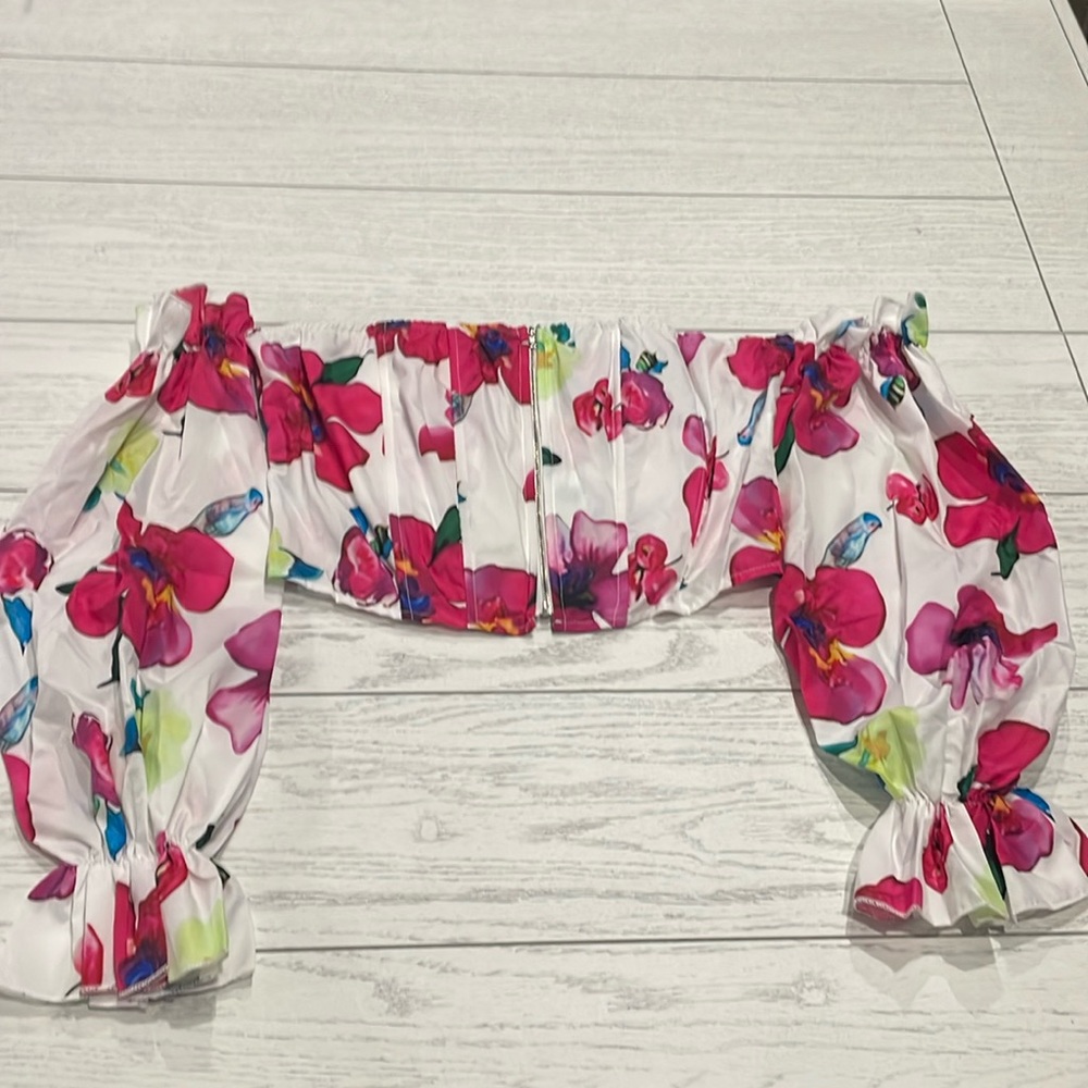 Off Shoulder Floral Print Top